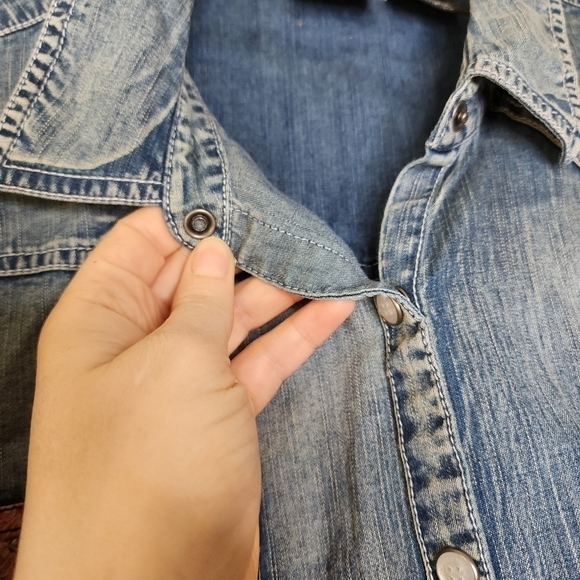 Harley-Davidson Denim Button Down Blouse 2X - Picture 5 of 7
